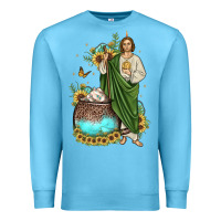 Ocean Blue san judas coffee cup sunflower Premium Sweatshirt - JahusDesignShop