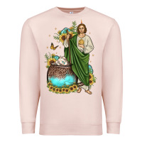 Pale Pink san judas coffee cup sunflower Premium Sweatshirt - JahusDesignShop