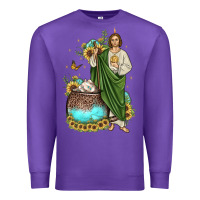 Purple san judas coffee cup sunflower Premium Sweatshirt - JahusDesignShop