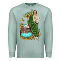 Seafoam san judas coffee cup sunflower Premium Sweatshirt - JahusDesignShop