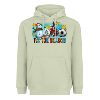 Matcha Tis The Season Christmas With Soccer Ball And Snowman Heavyweight Hoodie - FaDigitalArtStudio