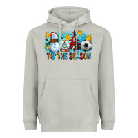 Moon Dust Tis The Season Christmas With Soccer Ball And Snowman Heavyweight Hoodie - FaDigitalArtStudio