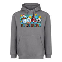 Storm Tis The Season Christmas With Soccer Ball And Snowman Heavyweight Hoodie - FaDigitalArtStudio