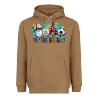 Toasted Coconut Tis The Season Christmas With Soccer Ball And Snowman Heavyweight Hoodie - FaDigitalArtStudio