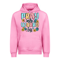 Fuchsia Pink pray more worry less Urban Hoodie - MaliasSmallBusiness