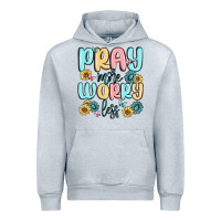 Heather Grey pray more worry less Urban Hoodie - MaliasSmallBusiness