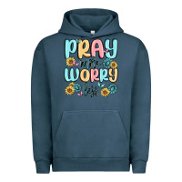 Pigment Midnight Navy pray more worry less Urban Hoodie - MaliasSmallBusiness