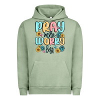 Pigment Oil Green pray more worry less Urban Hoodie - MaliasSmallBusiness