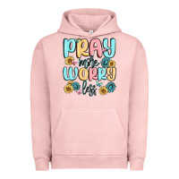 Pigment Salmon pray more worry less Urban Hoodie - MaliasSmallBusiness