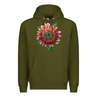Army Green crimson blaze sunflower Premium Hoodie - LillyAllenDesigns