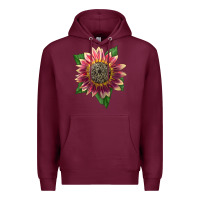 Burgundy crimson blaze sunflower Premium Hoodie - LillyAllenDesigns