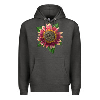 Charcoal Heather crimson blaze sunflower Premium Hoodie - LillyAllenDesigns