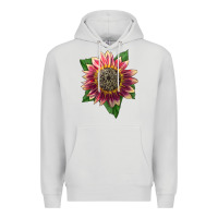 Dove Grey crimson blaze sunflower Premium Hoodie - LillyAllenDesigns