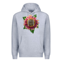 Heather Grey crimson blaze sunflower Premium Hoodie - LillyAllenDesigns