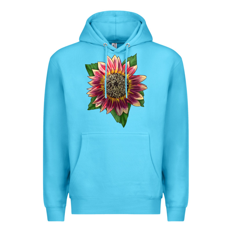 Crimson Blaze Sunflower Premium Hoodie by LillyAllenDesigns | Teevron
