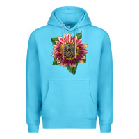 Ocean Blue crimson blaze sunflower Premium Hoodie - LillyAllenDesigns