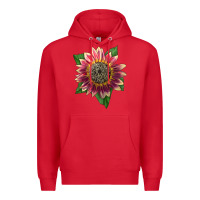 Red crimson blaze sunflower Premium Hoodie - LillyAllenDesigns