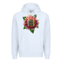 White crimson blaze sunflower Premium Hoodie - LillyAllenDesigns