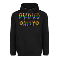 Black proud ally Heavyweight Hoodie - CowhideDigitalArt