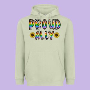 Proud Ally Heavyweight Hoodie Designed By Cowhidedigitalart