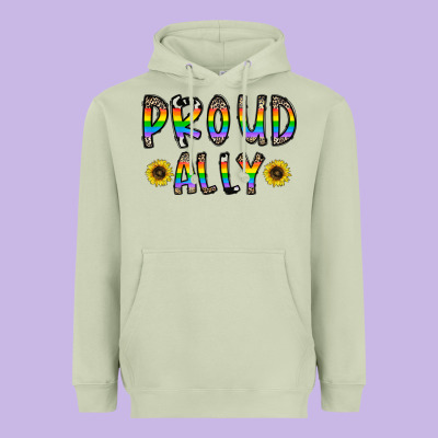 Proud Ally Heavyweight Hoodie Designed By Cowhidedigitalart