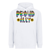 White proud ally Heavyweight Hoodie - CowhideDigitalArt