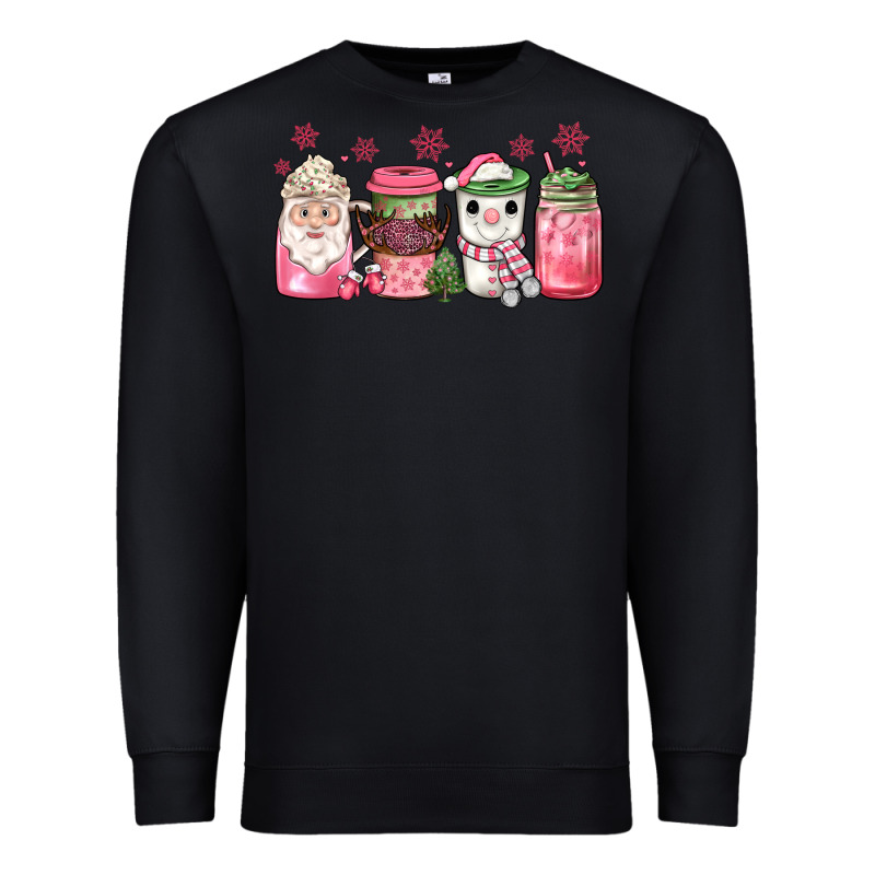 Pink Christmas Coffee Premium Sweatshirt by JahusDesignShop | Teevron