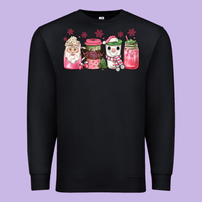Pink Christmas Coffee Premium Sweatshirt Designed By Jahusdesignshop
