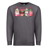 Charcoal Heather pink Christmas coffee Premium Sweatshirt - JahusDesignShop