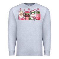 Heather Grey pink Christmas coffee Premium Sweatshirt - JahusDesignShop