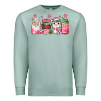 Seafoam pink Christmas coffee Premium Sweatshirt - JahusDesignShop