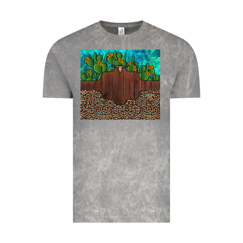 Custom Cactus And Sunflowers Leopard Turquoise Vintage Tee by Artiststas | Teevron