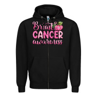Black breast cancer awareness Zipper Hoodie - Zillion Design Studio