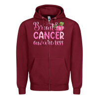 Burgundy breast cancer awareness Zipper Hoodie - Zillion Design Studio