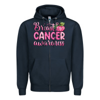 Navy breast cancer awareness Zipper Hoodie - Zillion Design Studio