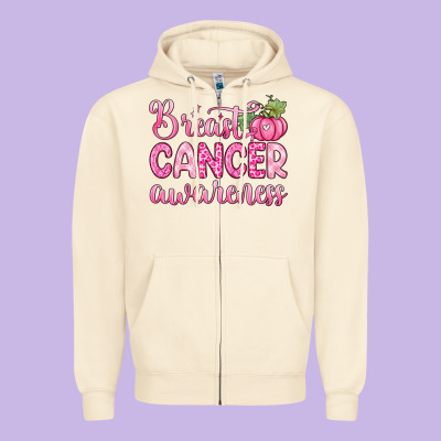 Breast Cancer Awareness Zipper Hoodie Designed By Zillion Design Studio