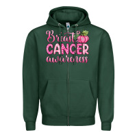 Sports Green breast cancer awareness Zipper Hoodie - Zillion Design Studio