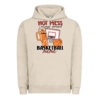 Pigment French Oak hot mess always stressed basketball mama Urban Hoodie - MaliasSmallBusiness