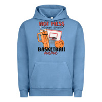 Pigment Pebble Blue hot mess always stressed basketball mama Urban Hoodie - MaliasSmallBusiness