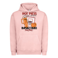 Pigment Salmon hot mess always stressed basketball mama Urban Hoodie - MaliasSmallBusiness