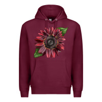 Burgundy chocolate sunflower Premium Hoodie - LillyAllenDesigns