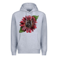 Heather Grey chocolate sunflower Premium Hoodie - LillyAllenDesigns