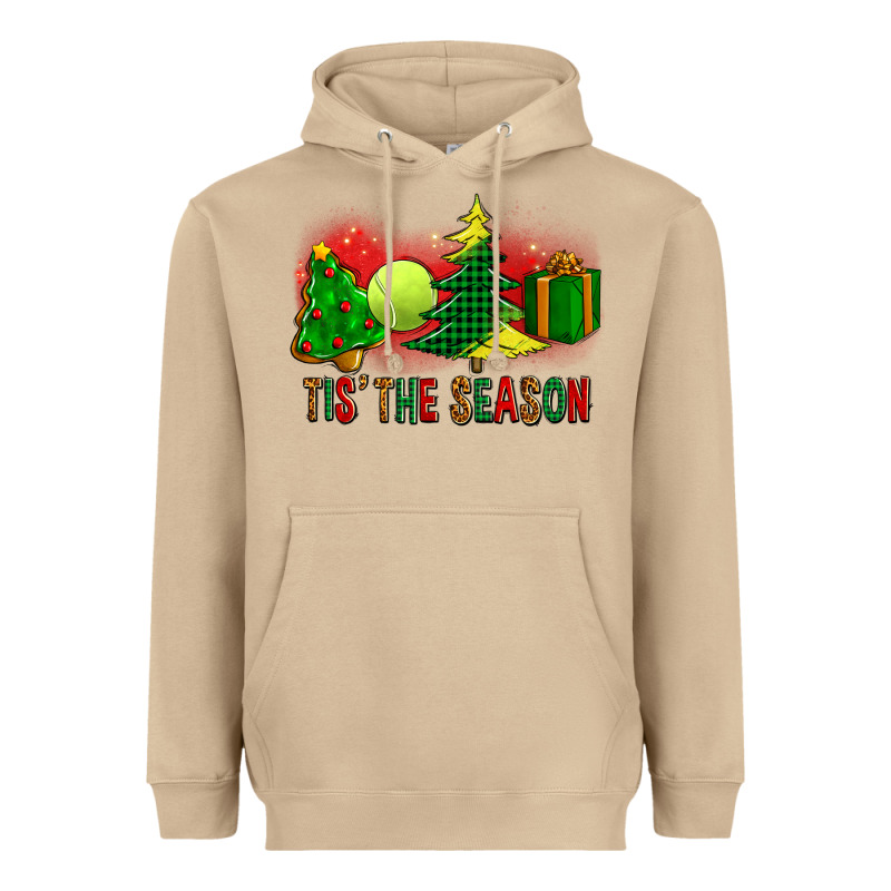 Tis The Season Christmas With Tennis Ball And Tree Cookie Heavyweight Hoodie by FaDigitalArtStudio | Teevron