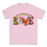 Bubblegum Pink Easter Bunny Love With Rainbow Classic Tee - RanaPortraitStore