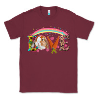 Burgundy Easter Bunny Love With Rainbow Classic Tee - RanaPortraitStore