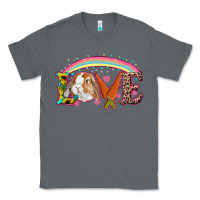 Charcoal Heather Easter Bunny Love With Rainbow Classic Tee - RanaPortraitStore