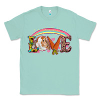 Seafoam Easter Bunny Love With Rainbow Classic Tee - RanaPortraitStore
