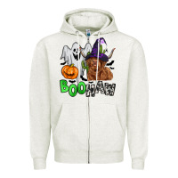 Oatmeal Heather boohaw Zipper Hoodie - Zillion Design Studio