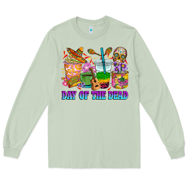 Day Of The Dead Coffee Cups Long Sleeve Tee by RanaPortraitStore | Teevron