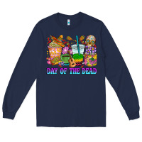 Navy Day of the dead coffee cups Long Sleeve Tee - RanaPortraitStore